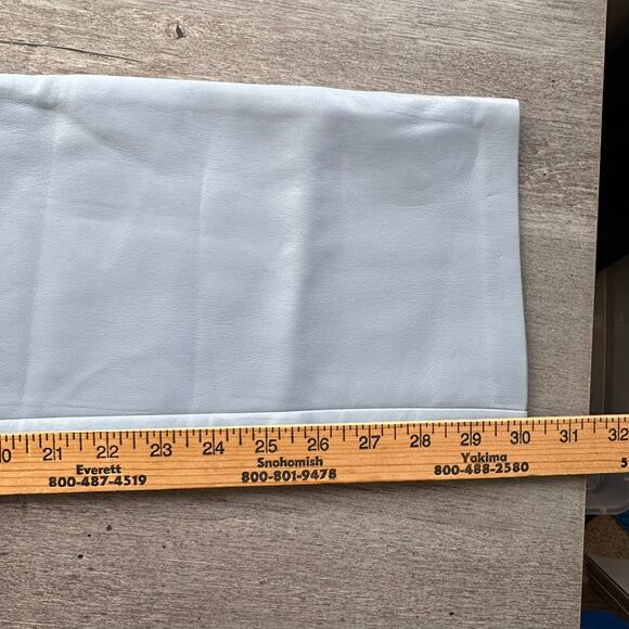Artizia Wilfred Melina Pant High Waisted Vegan Leather Pants Light Blue 4 - Picture 14 of 16